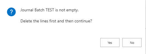 Journal Batch not Empty message